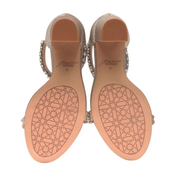 Jewel Badgley Mischka Womens Mayra Sandal, Gold Glitter, Size 6 M - Picture 3 of 8